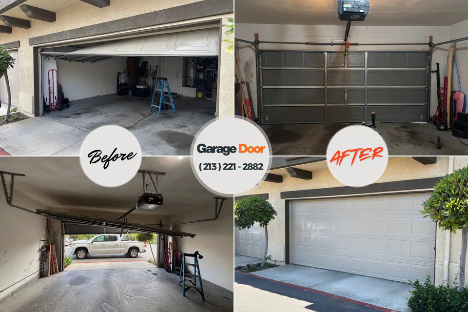 Before and after: garage door repair Cole Camp, MO